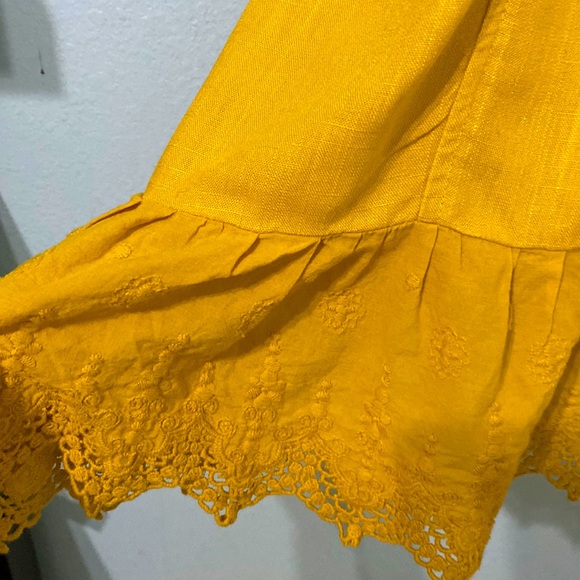 UMGEE linen dress with ruffles embroidery sleeves and hem size M - Picture 4 of 8